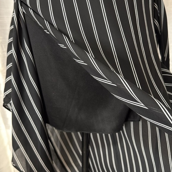 Blue Rain High Low Striped Wrap Lined Women’s M Polyester Midi Skirt Made in USA - Picture 6 of 8